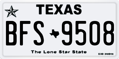 TX license plate BFS9508