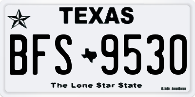 TX license plate BFS9530