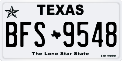 TX license plate BFS9548