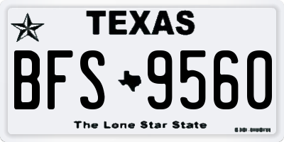 TX license plate BFS9560