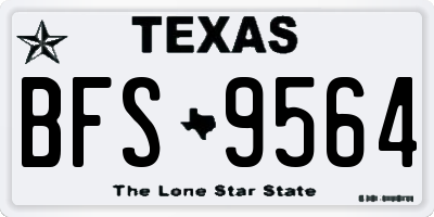 TX license plate BFS9564