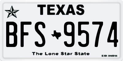 TX license plate BFS9574
