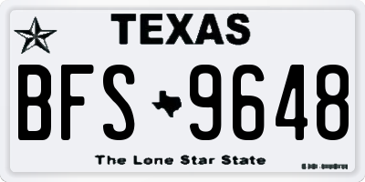 TX license plate BFS9648