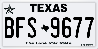 TX license plate BFS9677