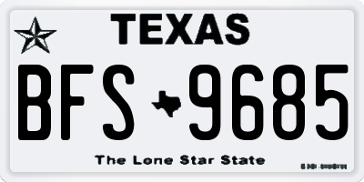 TX license plate BFS9685