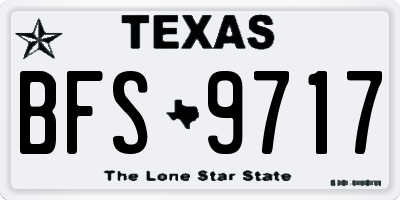 TX license plate BFS9717