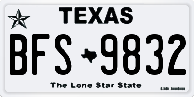 TX license plate BFS9832