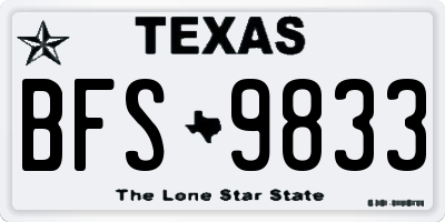 TX license plate BFS9833