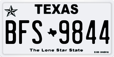 TX license plate BFS9844