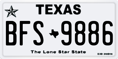 TX license plate BFS9886