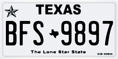 TX license plate BFS9897