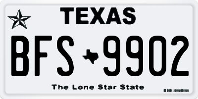 TX license plate BFS9902