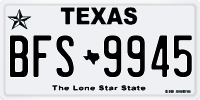 TX license plate BFS9945