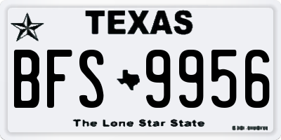 TX license plate BFS9956