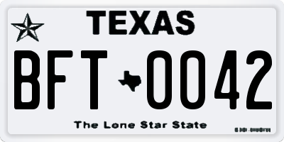 TX license plate BFT0042