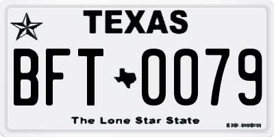 TX license plate BFT0079