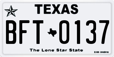TX license plate BFT0137