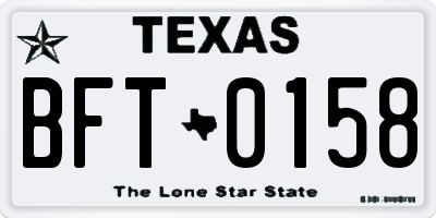 TX license plate BFT0158