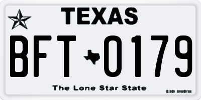 TX license plate BFT0179
