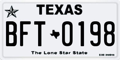 TX license plate BFT0198