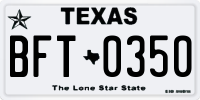 TX license plate BFT0350