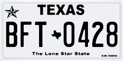 TX license plate BFT0428