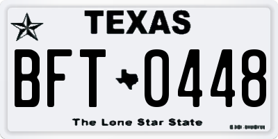TX license plate BFT0448