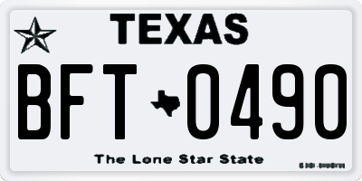 TX license plate BFT0490