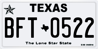 TX license plate BFT0522