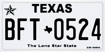 TX license plate BFT0524