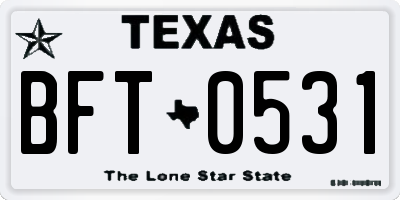 TX license plate BFT0531