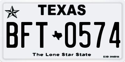 TX license plate BFT0574