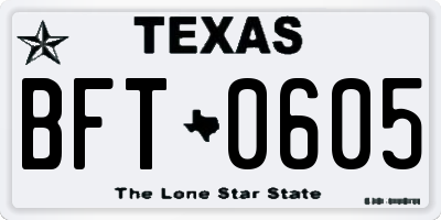 TX license plate BFT0605