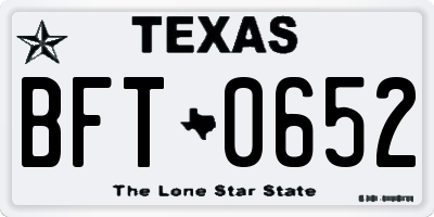 TX license plate BFT0652
