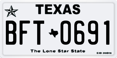 TX license plate BFT0691