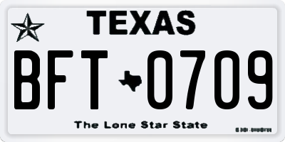 TX license plate BFT0709