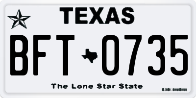 TX license plate BFT0735