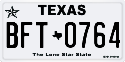 TX license plate BFT0764