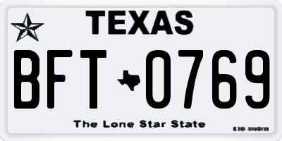 TX license plate BFT0769