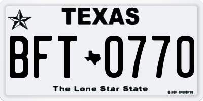 TX license plate BFT0770