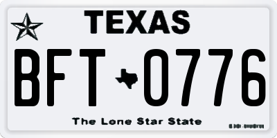 TX license plate BFT0776