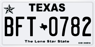 TX license plate BFT0782