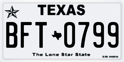 TX license plate BFT0799