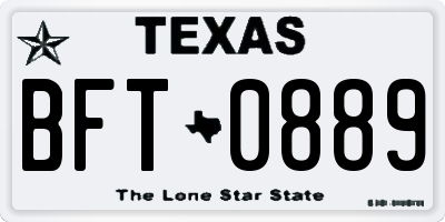 TX license plate BFT0889