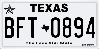 TX license plate BFT0894