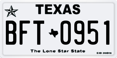 TX license plate BFT0951