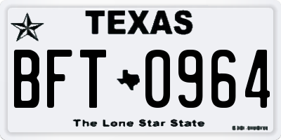 TX license plate BFT0964