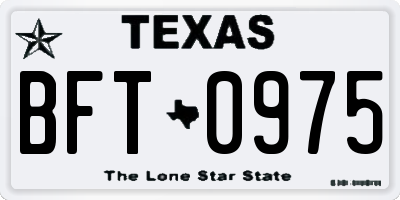 TX license plate BFT0975