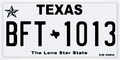 TX license plate BFT1013