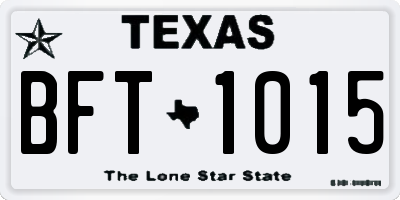 TX license plate BFT1015